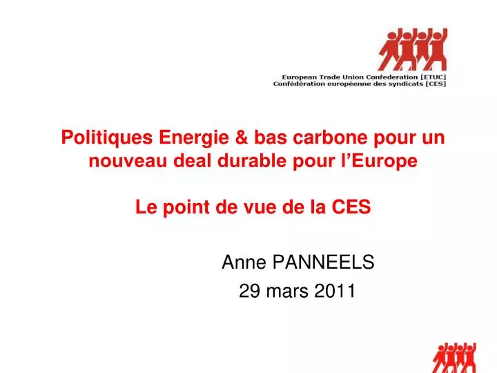 politiques energie bas carbone pour un nouveau deal durable pour l europe le point de vue de la ces