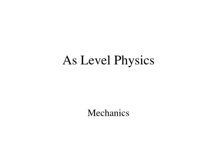 as level physics