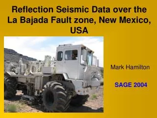 Reflection Seismic Data over the La Bajada Fault zone, New Mexico, USA