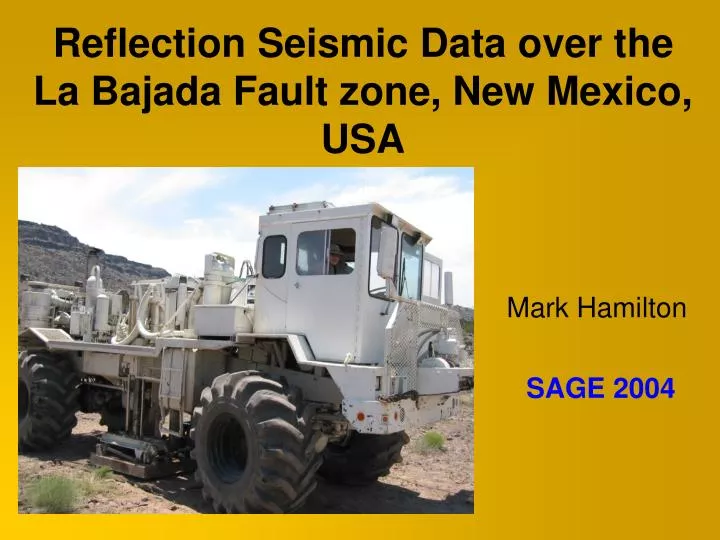 reflection seismic data over the la bajada fault zone new mexico usa