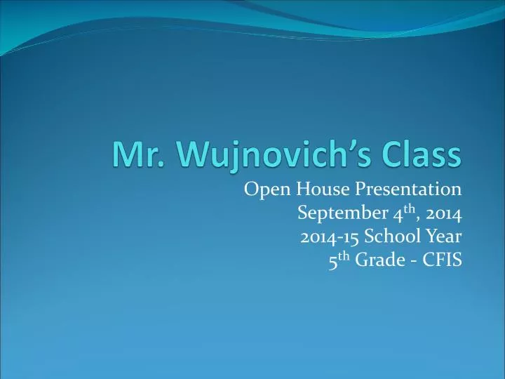 mr wujnovich s class