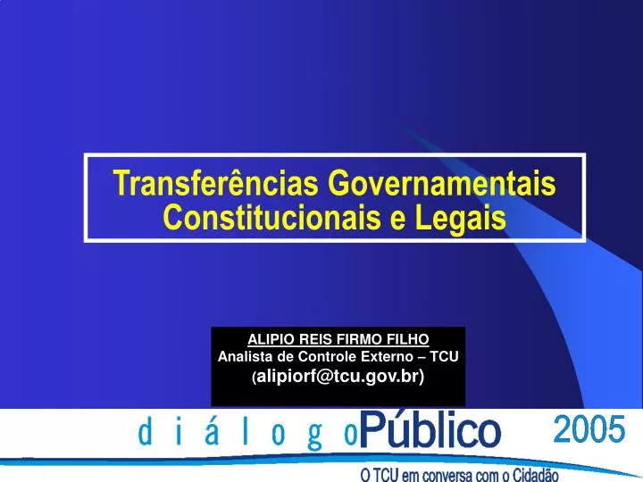 transfer ncias governamentais constitucionais e legais