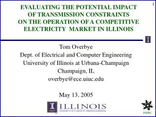 Tom Overbye Dept. of Electrical and Computer Engineering