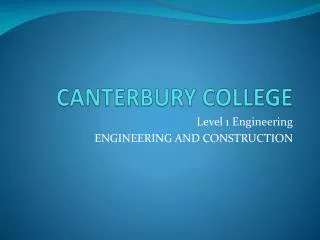 CANTERBURY COLLEGE