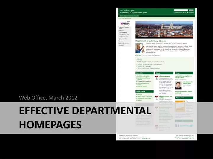 effective departmental homepages