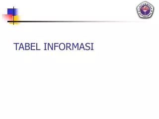 tabel informasi