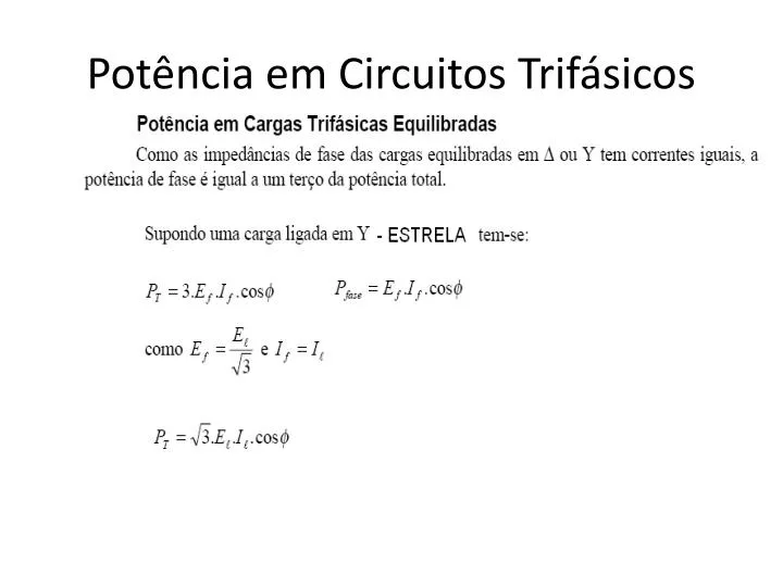 pot ncia em circuitos trif sicos