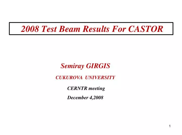 2008 test beam results for castor