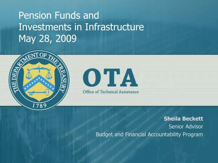 pension funds and investments in infrastructure may 28 2009