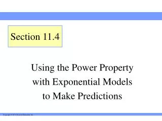 Using the Power Property with Exponential Models to Make Predictions