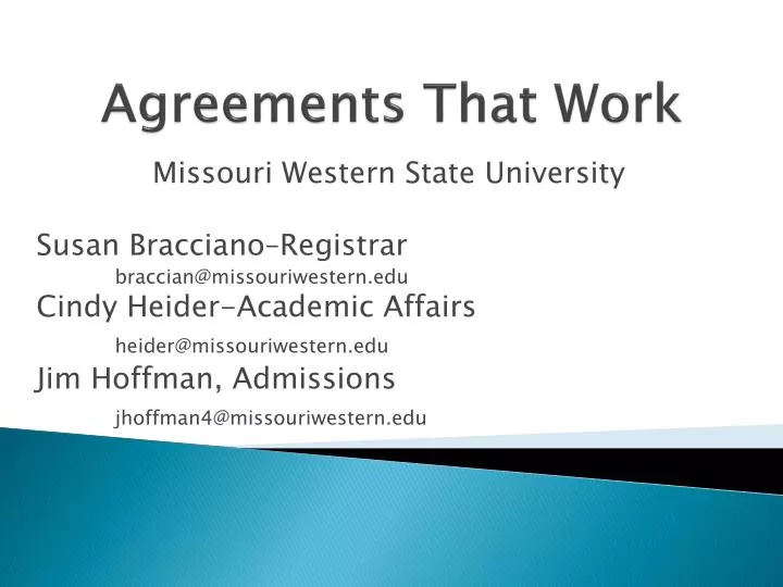 agreements that work