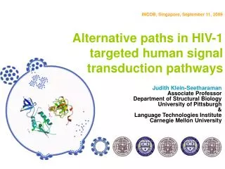 Alternative paths in HIV-1 targeted human signal transduction pathways