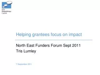 Helping grantees focus on impact