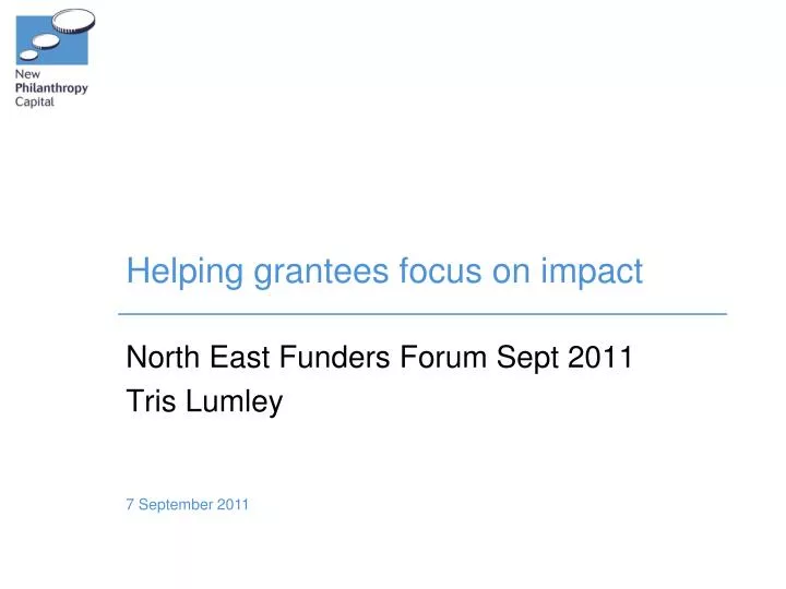 helping grantees focus on impact