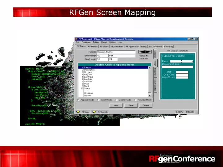 rfgen screen mapping