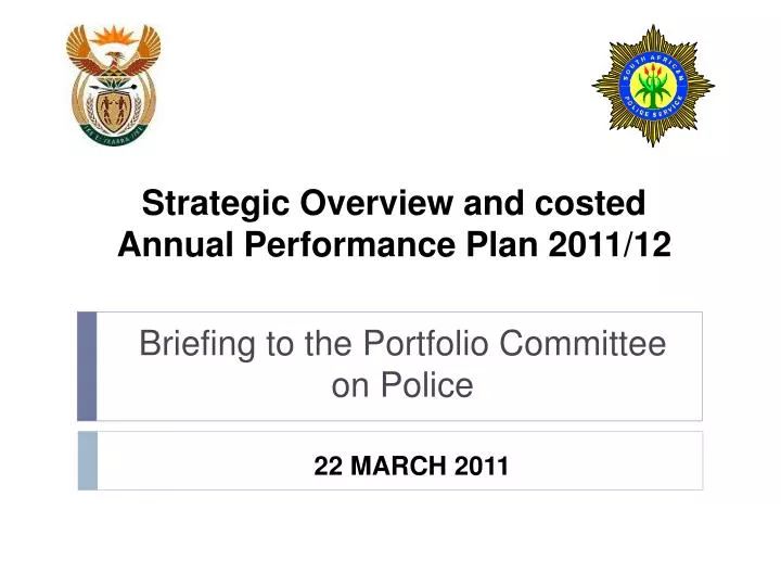 strategic overview and costed annual performance plan 2011 12