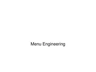 Menu Engineering