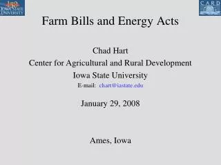 Farm Bills and Energy Acts