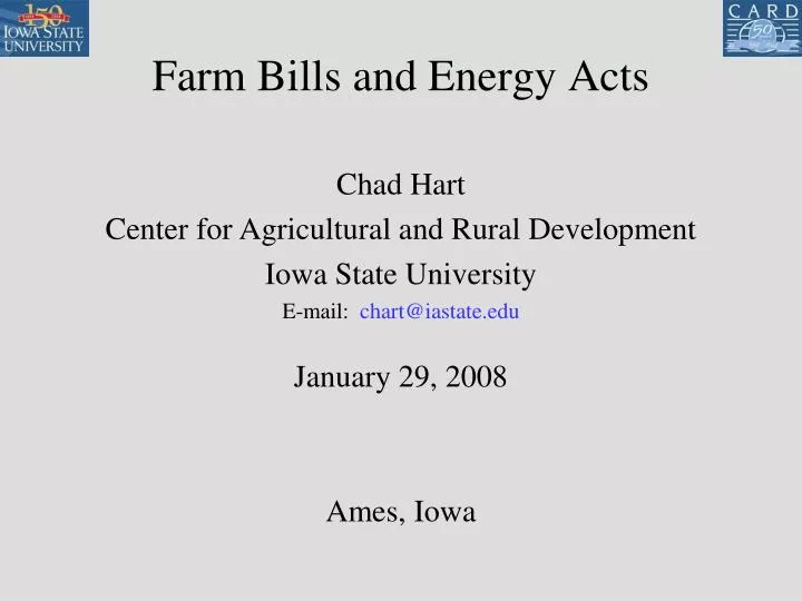 farm bills and energy acts
