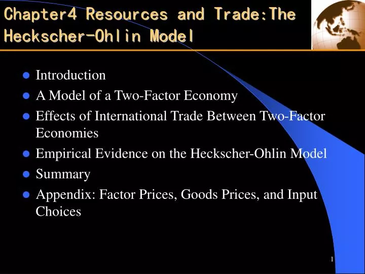 chapter4 resources and trade the heckscher ohlin model