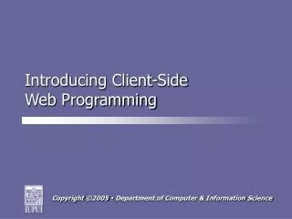 Introducing Client-Side Web Programming