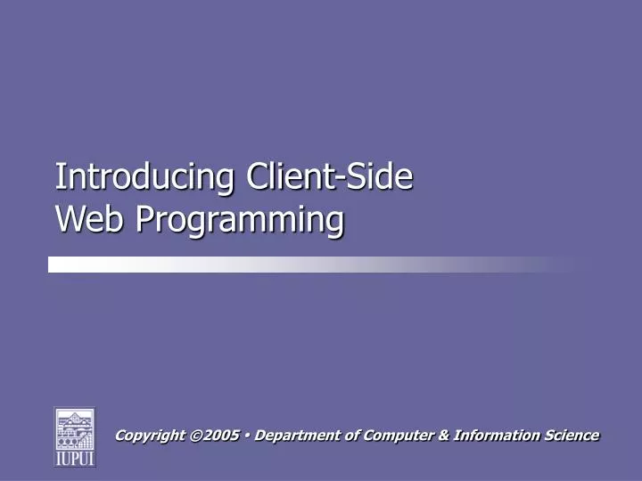 introducing client side web programming