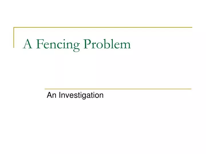 a fencing problem