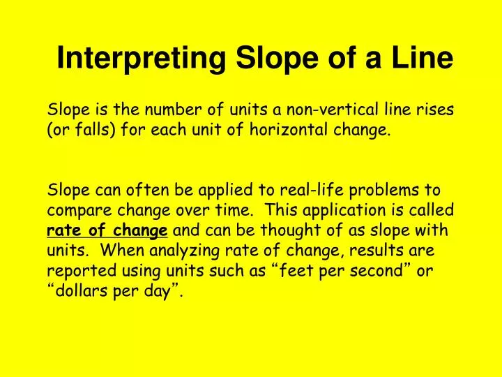 interpreting slope of a line