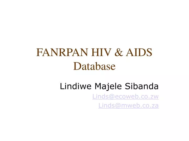 fanrpan hiv aids database