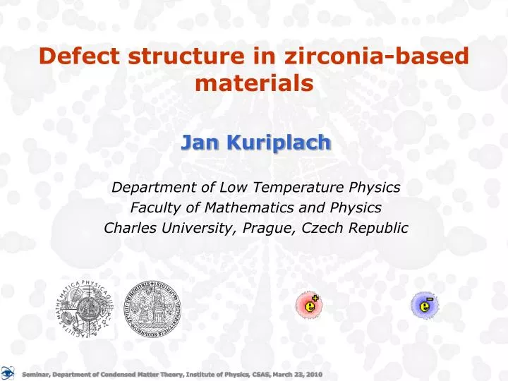 defect structure in zirconia based materials