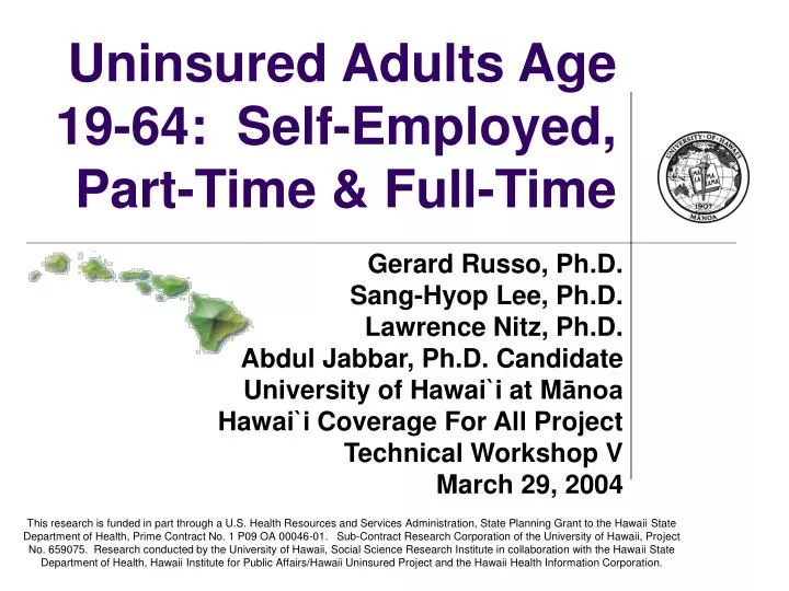 uninsured adults age 19 64 self employed part time full time