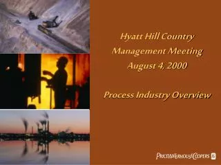 Hyatt Hill Country Management Meeting August 4, 2000 Process Industry Overview