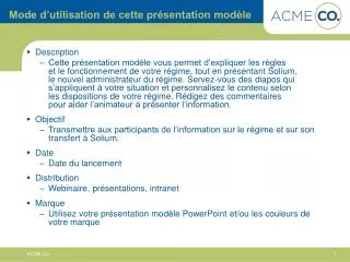 mode d utilisation de cette pr sentation mod le