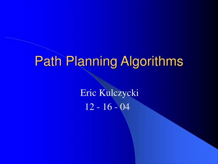 path planning algorithms
