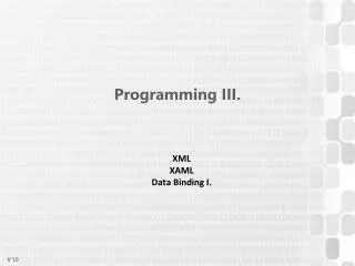 Programming III .