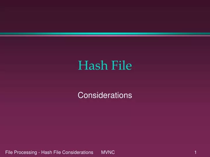 hash file