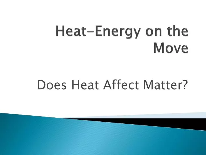 heat energy on the move
