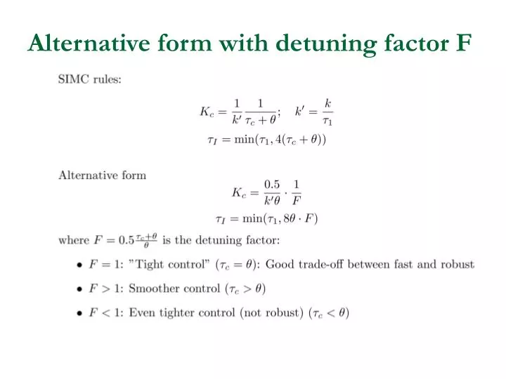 alternative form with detuning factor f
