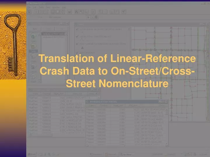 translation of linear reference crash data to on street cross street nomenclature