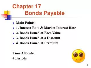 Chapter 17 Bonds Payable