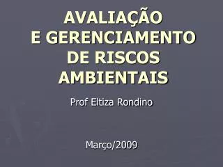 avalia o e gerenciamento de riscos ambientais
