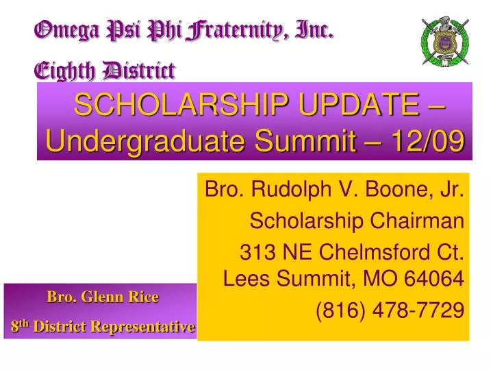 scholarship update undergraduate summit 12 09