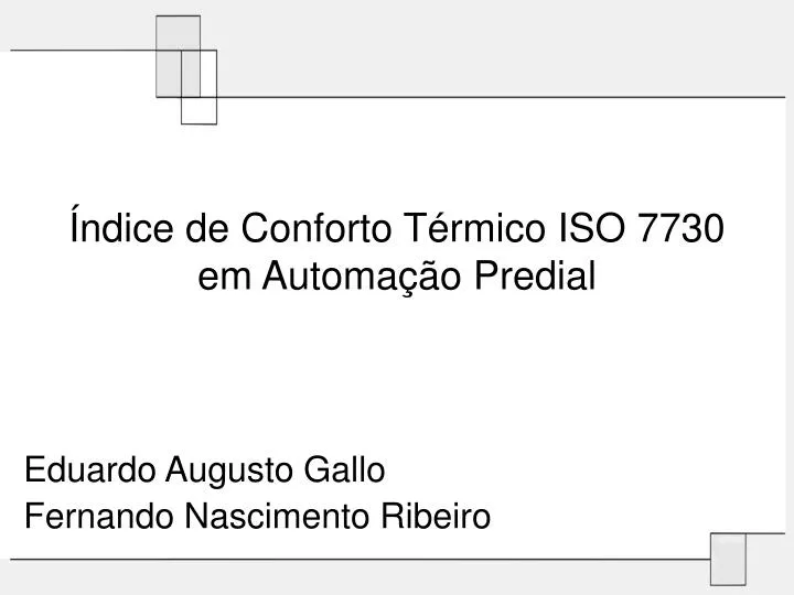 ndice de conforto t rmico iso 7730 em automa o predial