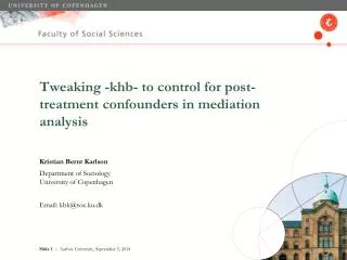 Tweaking - khb - to control for post-treatment confounders in mediation analysis