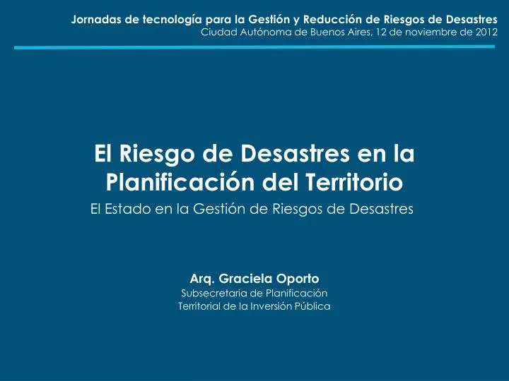 el riesgo de desastres en la planificaci n del territorio