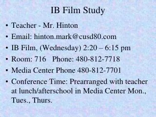 IB Film Study