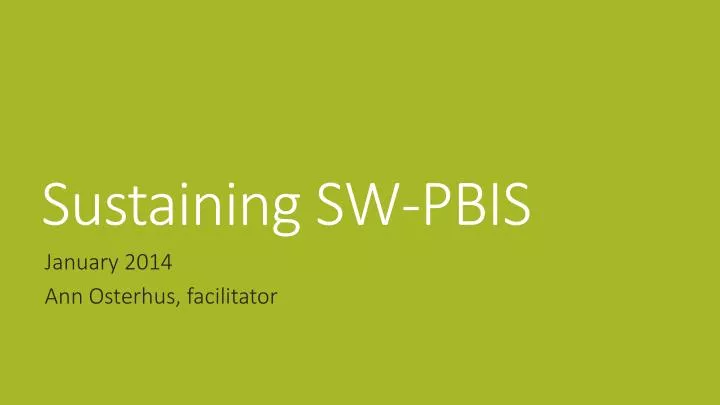sustaining sw pbis