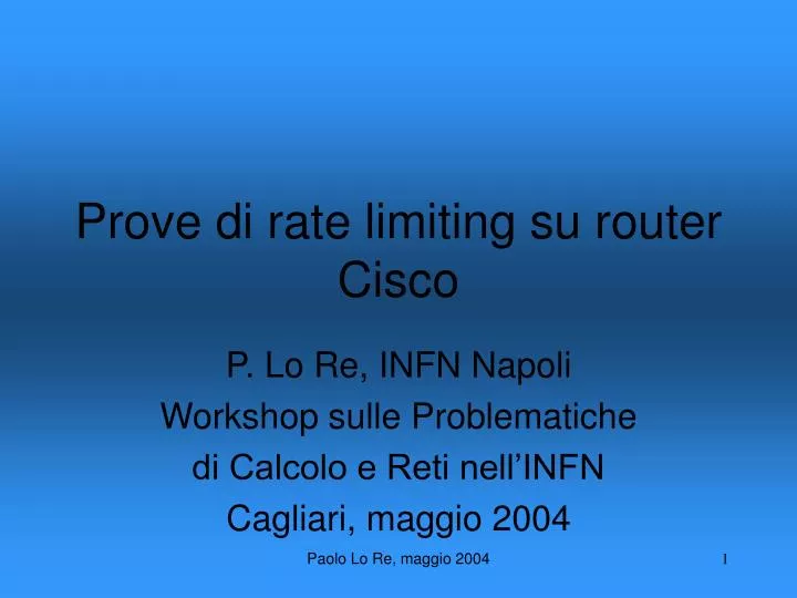 prove di rate limiting su router cisco