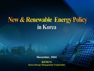 New &amp; Renewable Energy Policy