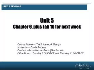 Unit 5 Seminar